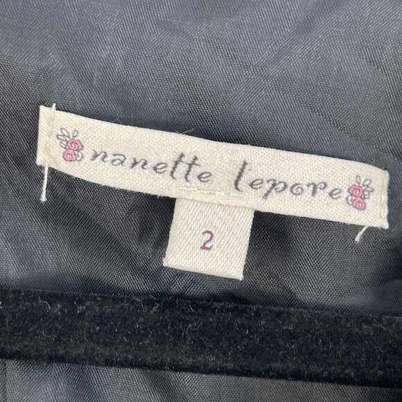 Nanette Lepore Blouse Womens 2 Black Beige Polka Dot Silk Balloon Sleeve Top USA - Picture 6 of 13